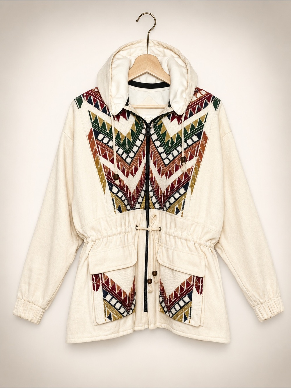 NWT Catalina Originals 100% Cotton Southwestern Embroidered Hooded UtilityJacket - Picture 2 of 12